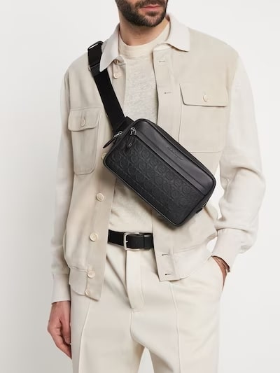 This is a photo of the Ferragamo leather bag in black.